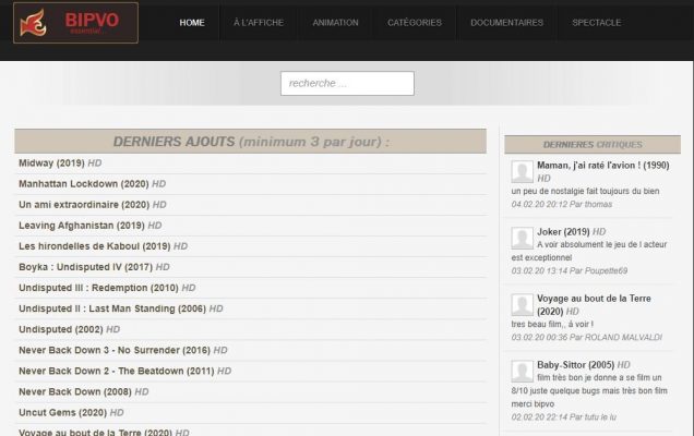 bipvo 2022 nouveaux films gratuits en VF + lien ddl bipvo