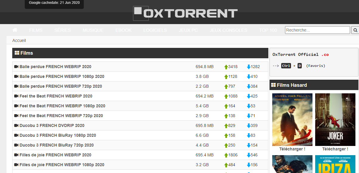 oxtorrent.io nouvelle adresse juin 2022 oxtorrent.cc nouvelle adresse janvier 2021