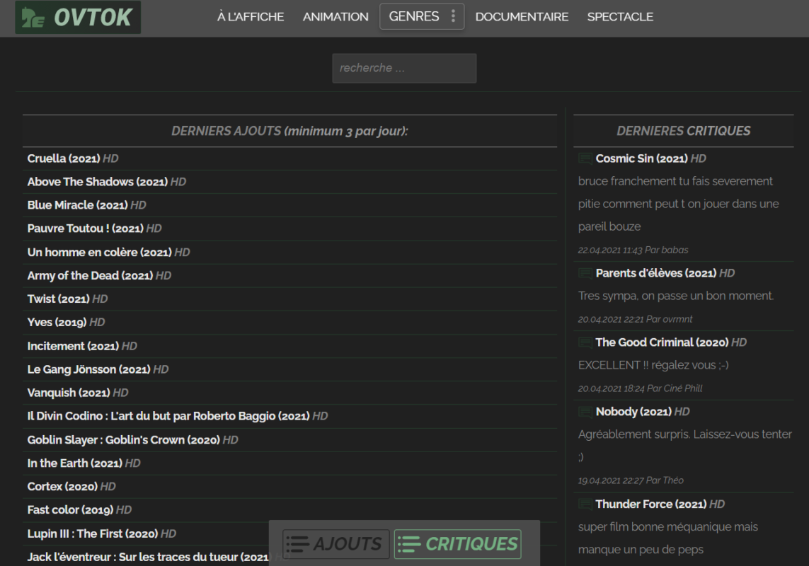 Ovtok : c'est la nouvelle adresse officielle pour vos films gratuits diffusion
